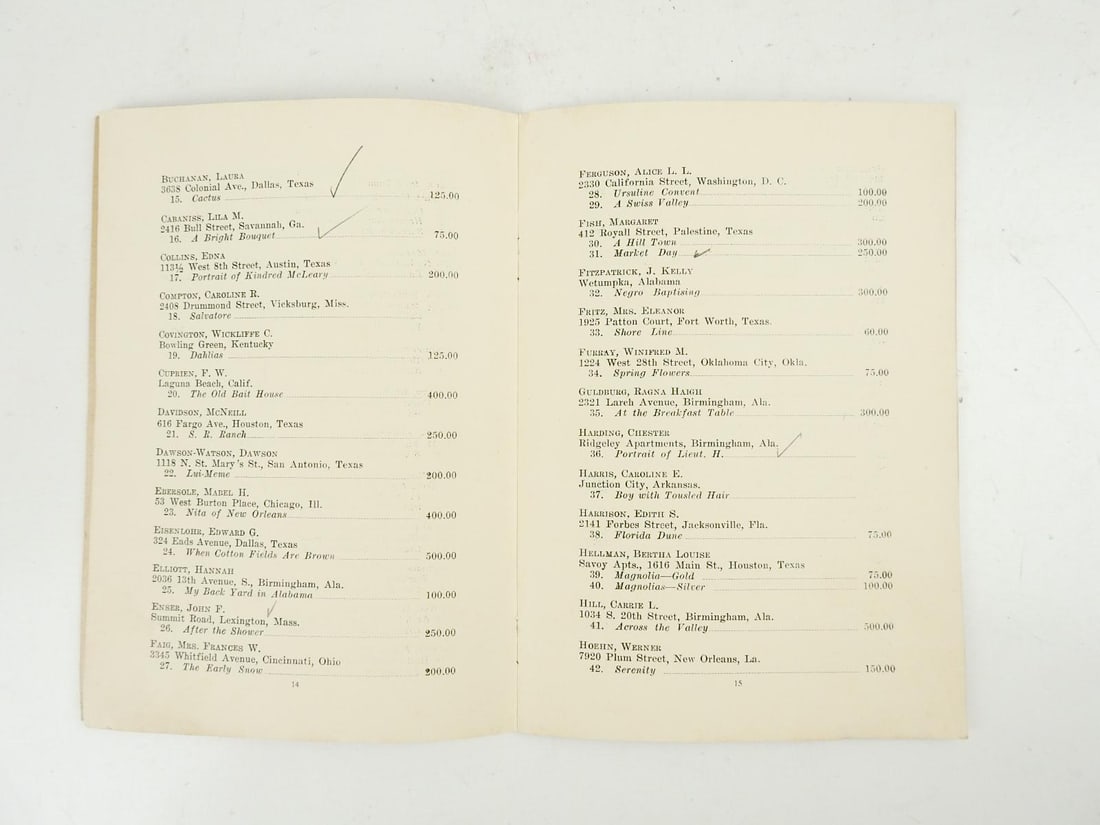 1930 Southern States Art League 10th Annual Exhibition Program Book - 4