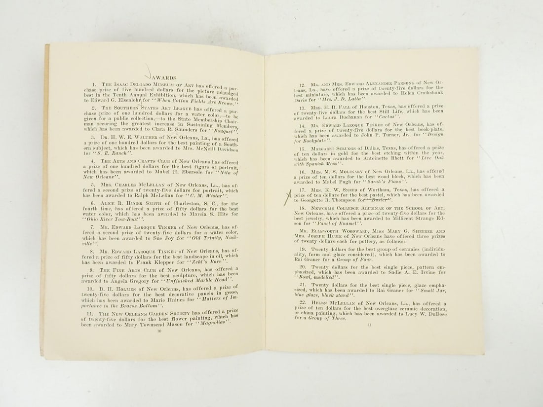 1930 Southern States Art League 10th Annual Exhibition Program Book - 6