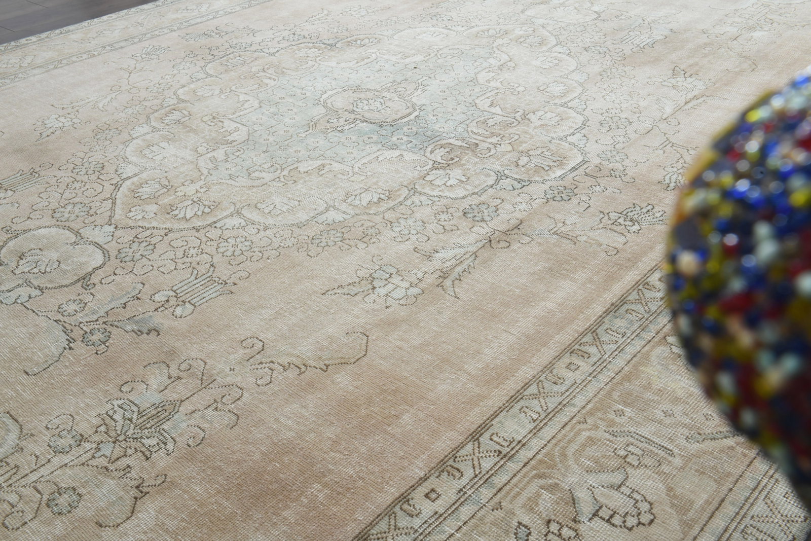 1970s Vintage Persian Handmade Wool Cotton Orange Area Rug - 10