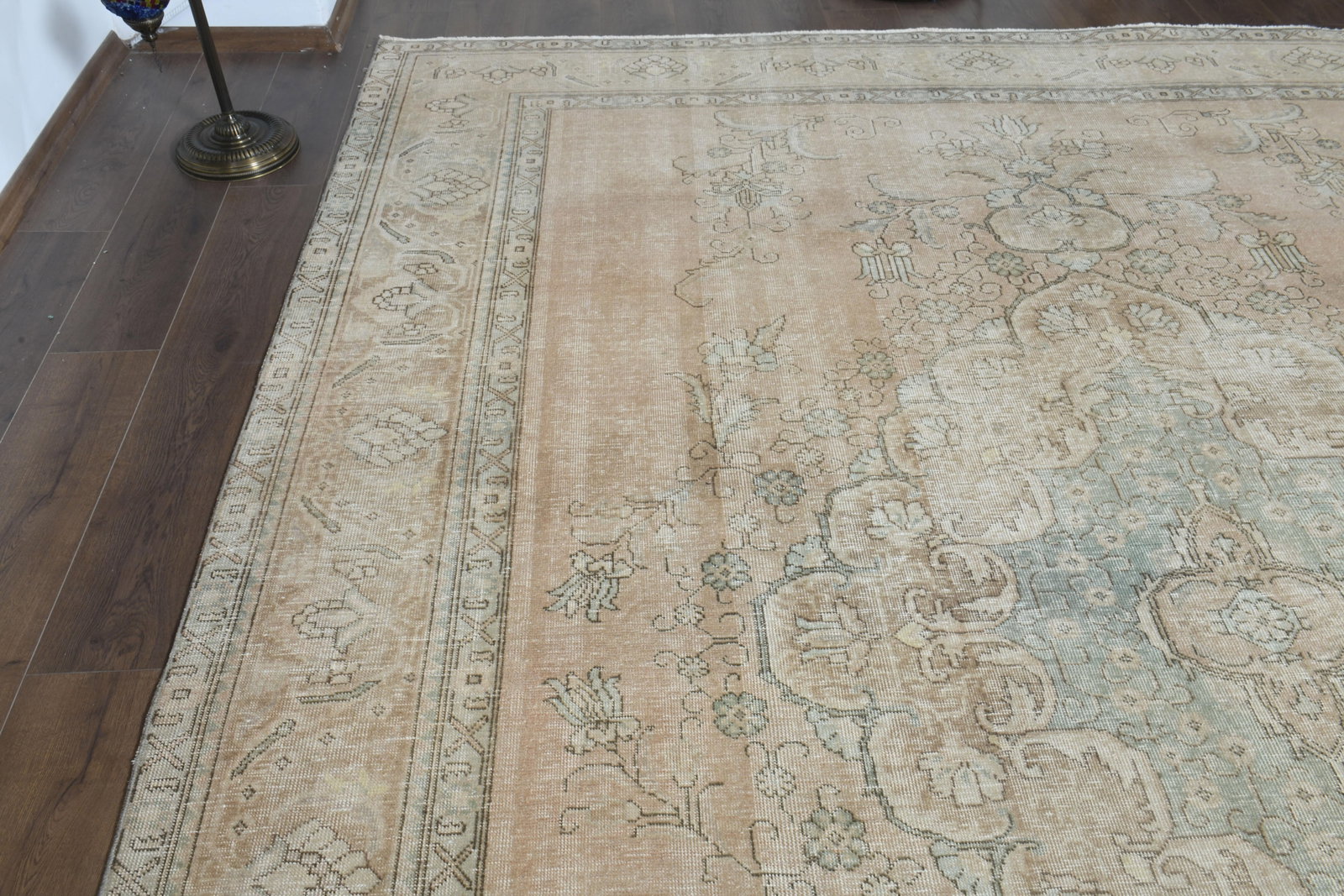 1970s Vintage Persian Handmade Wool Cotton Orange Area Rug - 11
