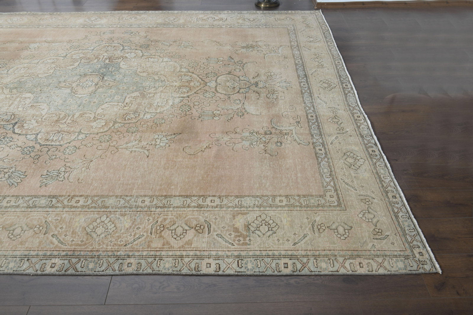 1970s Vintage Persian Handmade Wool Cotton Orange Area Rug - 9