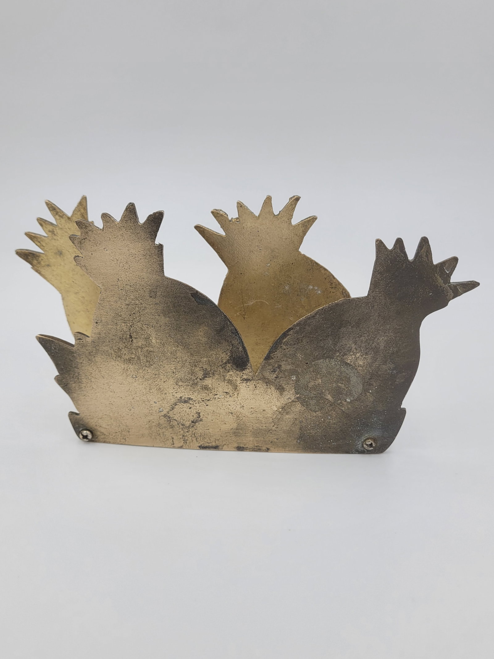 Vintage Hollywood Regency Solid Brass Pineapple Napkin Holder - 3