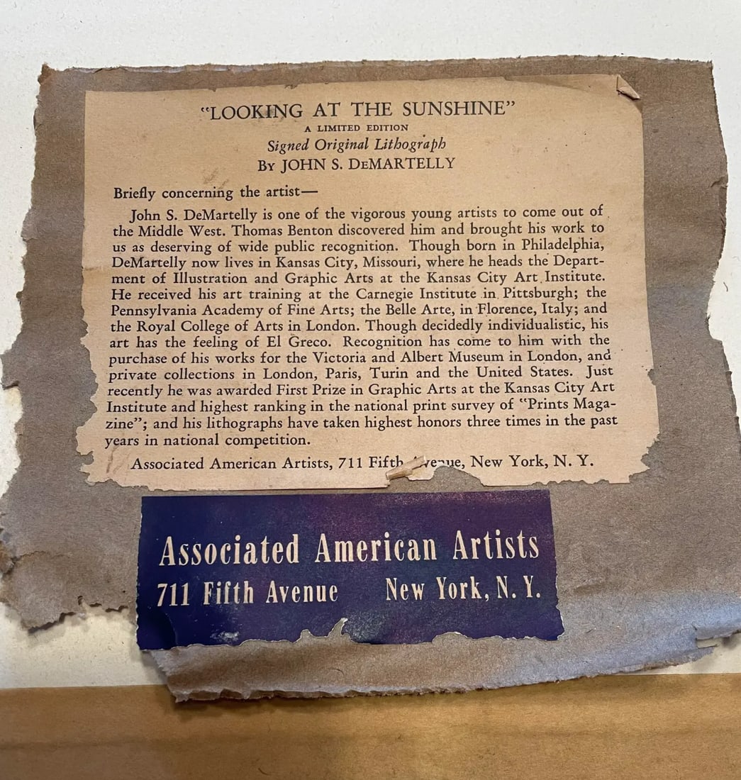 John Stockton De Martelly "Looking at the Sunshine" 1942 - 4