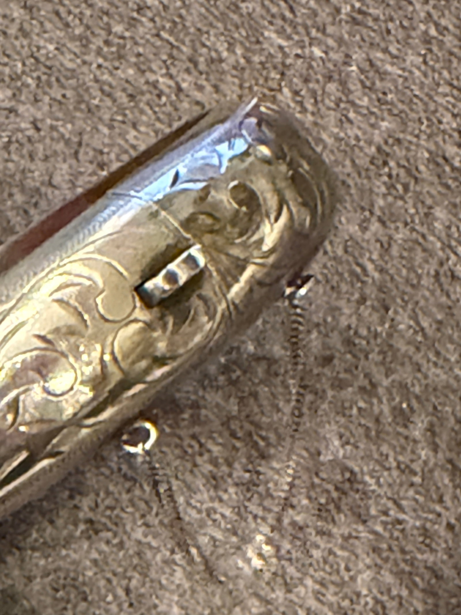 Vintage Art Nouveau Style Hinged Bangle Bracelet in Sterling Silver - 6