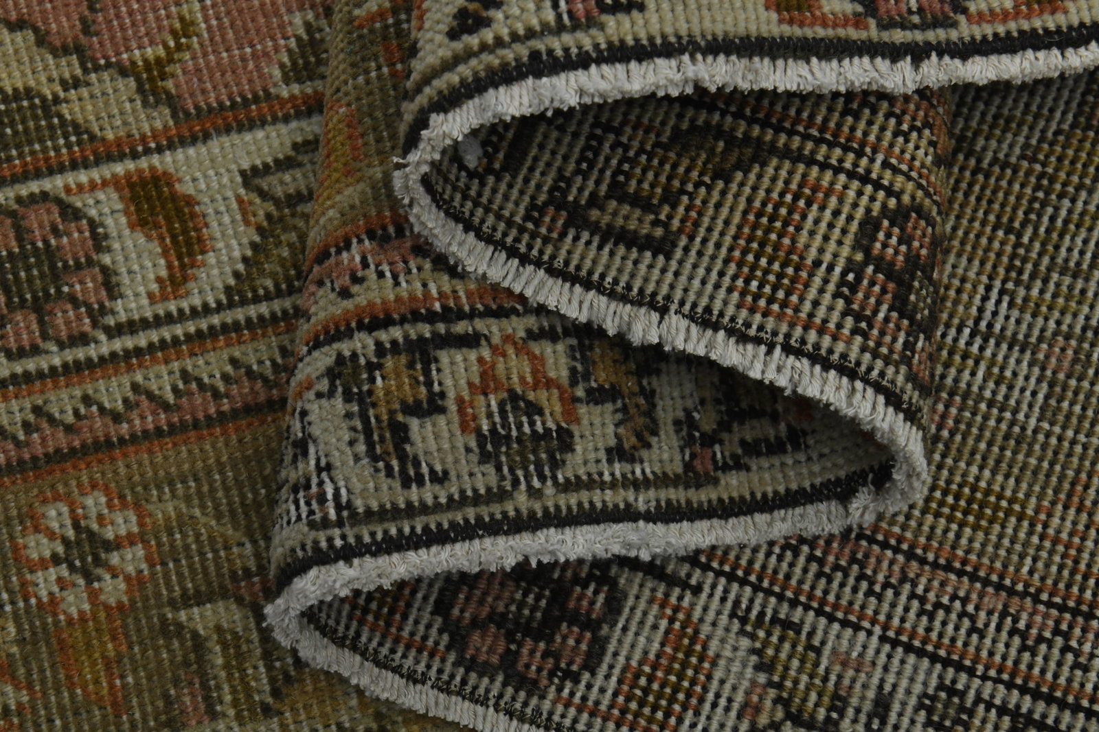 1970s Vintage Persian Handmade Wool Cotton Green Area Rug - 10
