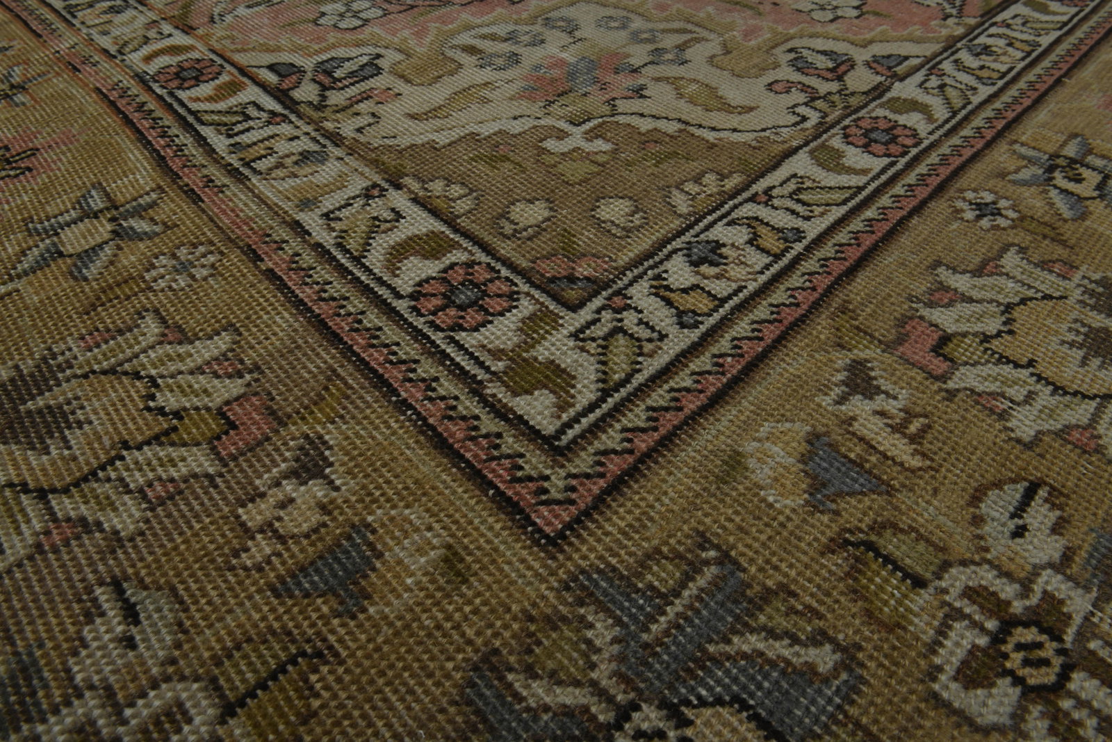 1970s Vintage Persian Handmade Wool Cotton Green Area Rug - 7