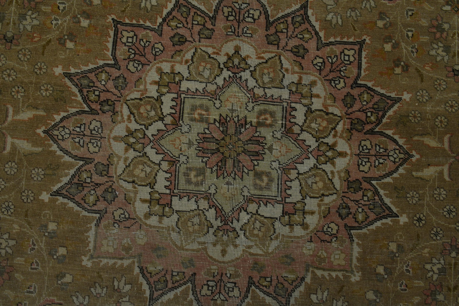 1970s Vintage Persian Handmade Wool Cotton Green Area Rug - 9