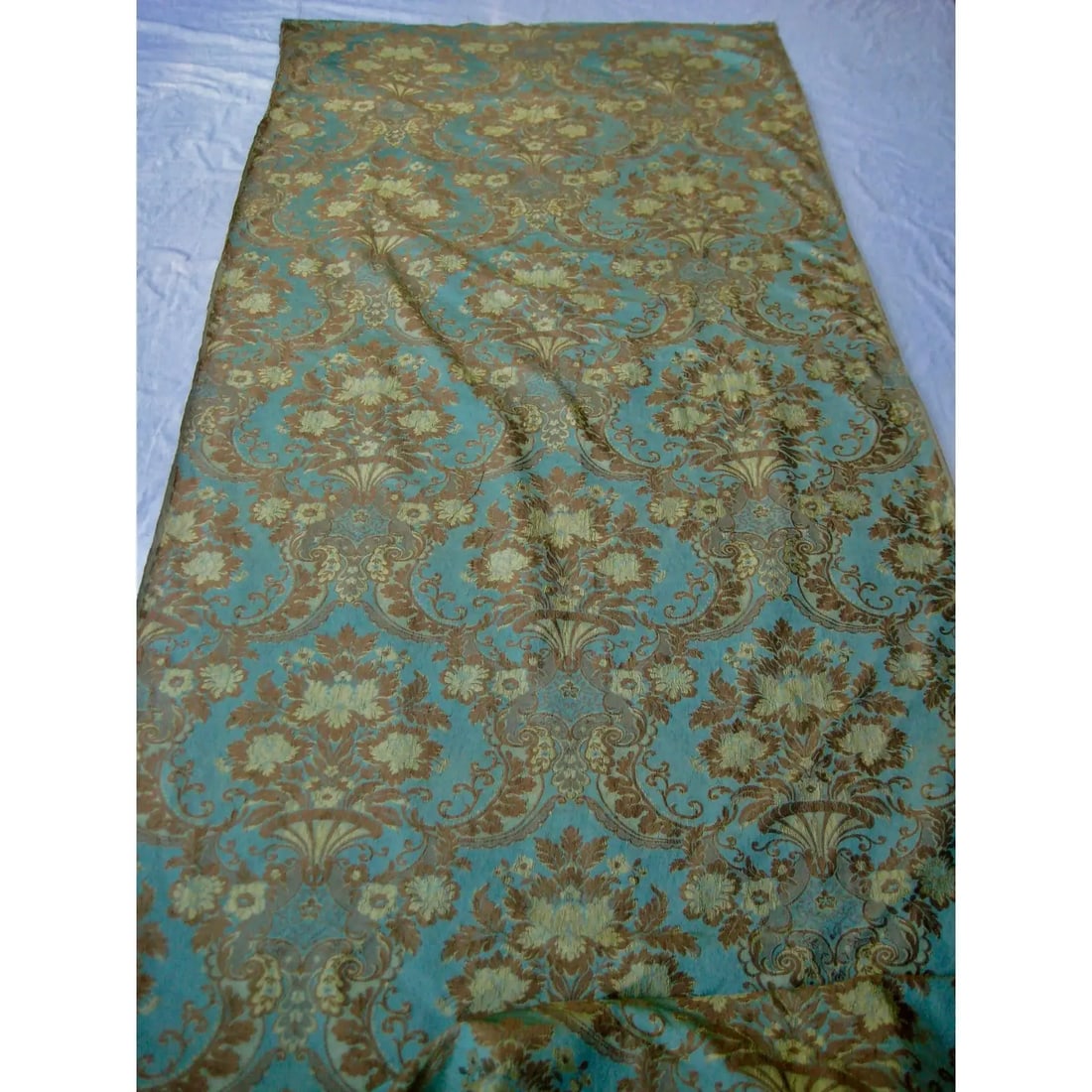 19th Century Large Italian Baroque Silk Fabric- 12 Yards Long Roll - 2