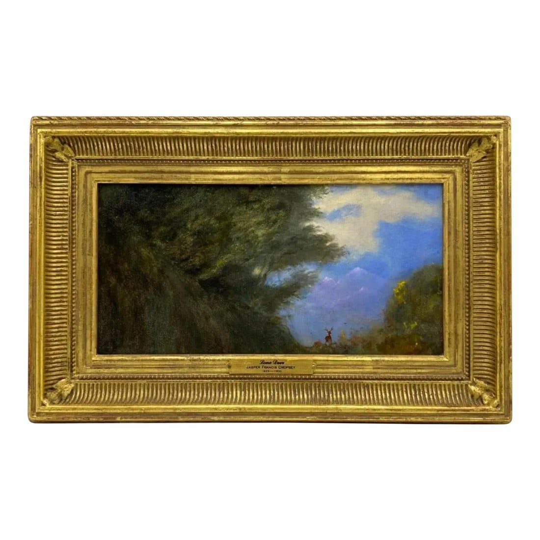 Signed Jasper Francis Cropsey Oil Painting, Lone Deer (1 of 11)