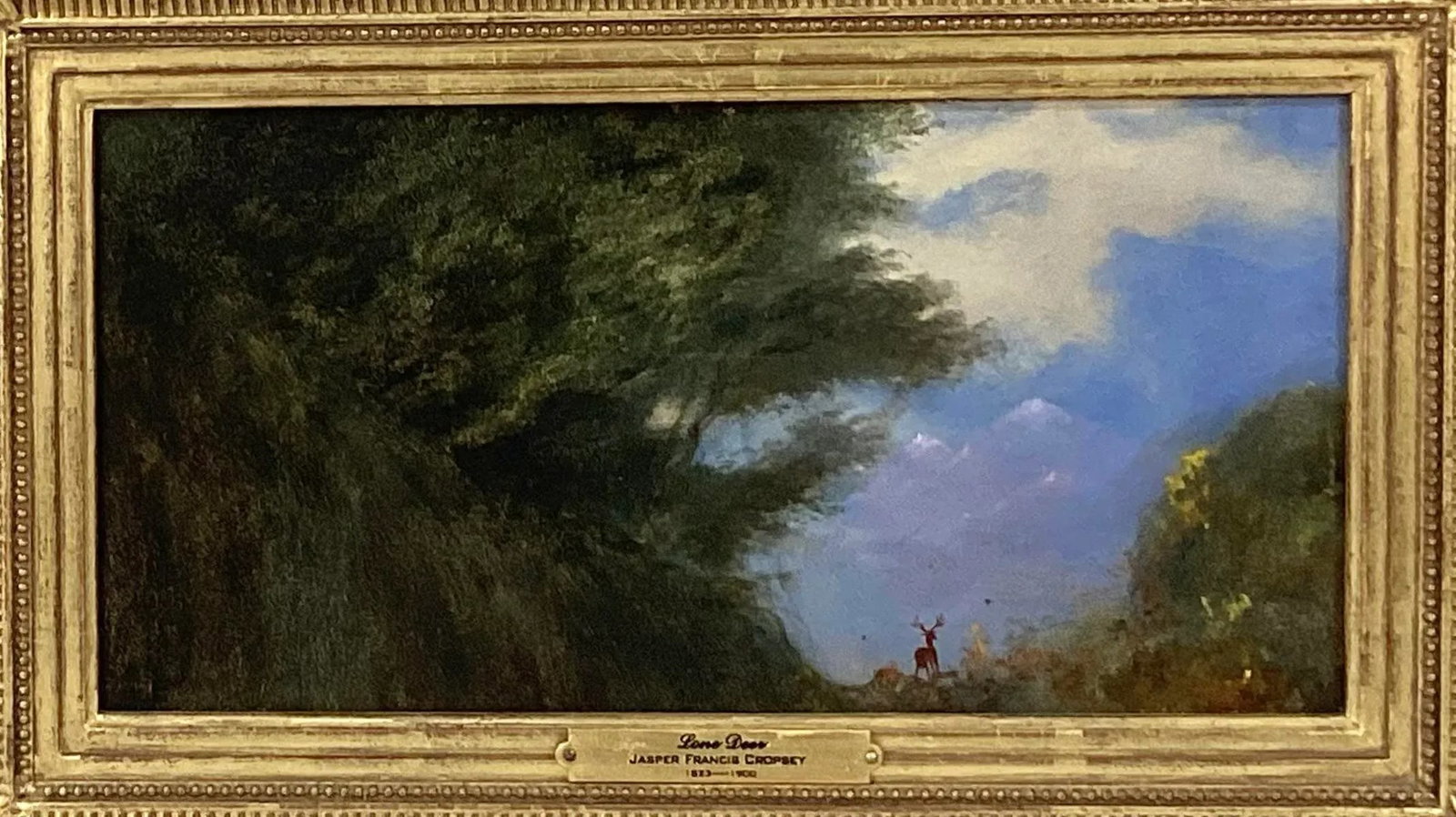Signed Jasper Francis Cropsey Oil Painting, Lone Deer - 2