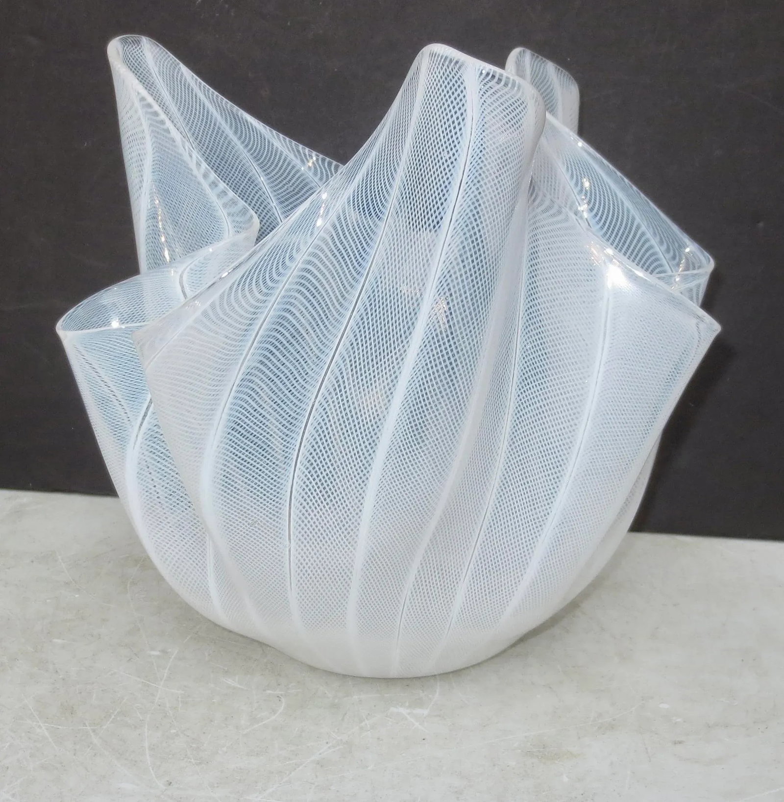 Venini Murano Glass Filagree Handkerchief Circa 1950s - 2