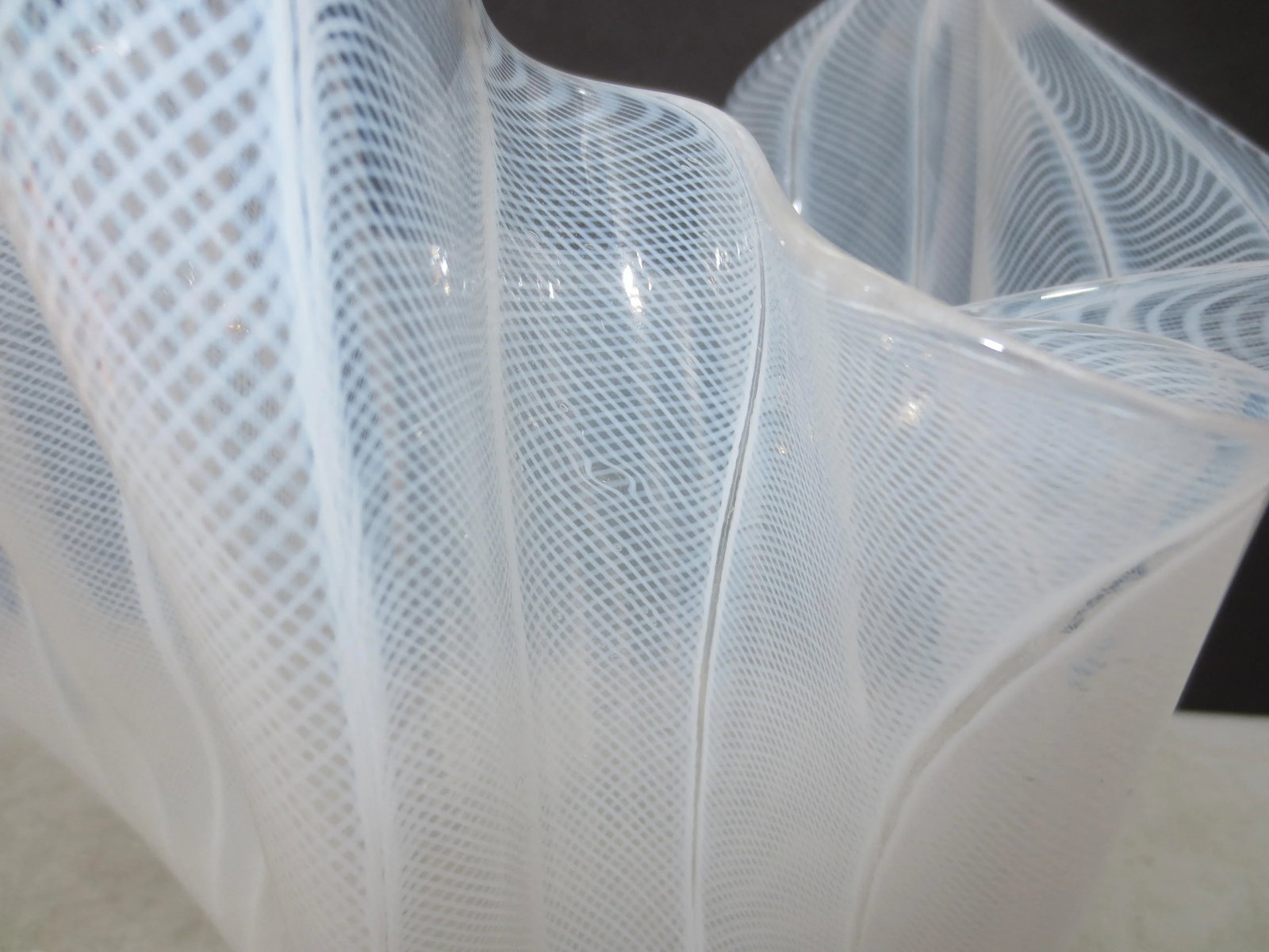 Venini Murano Glass Filagree Handkerchief Circa 1950s - 5