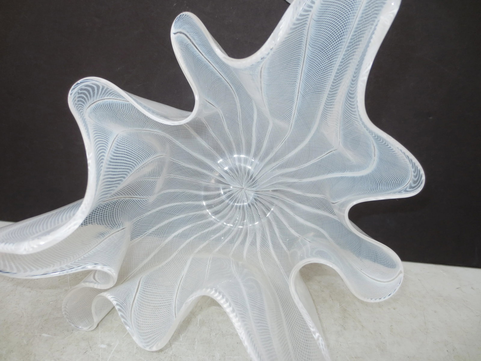 Venini Murano Glass Filagree Handkerchief Circa 1950s - 6