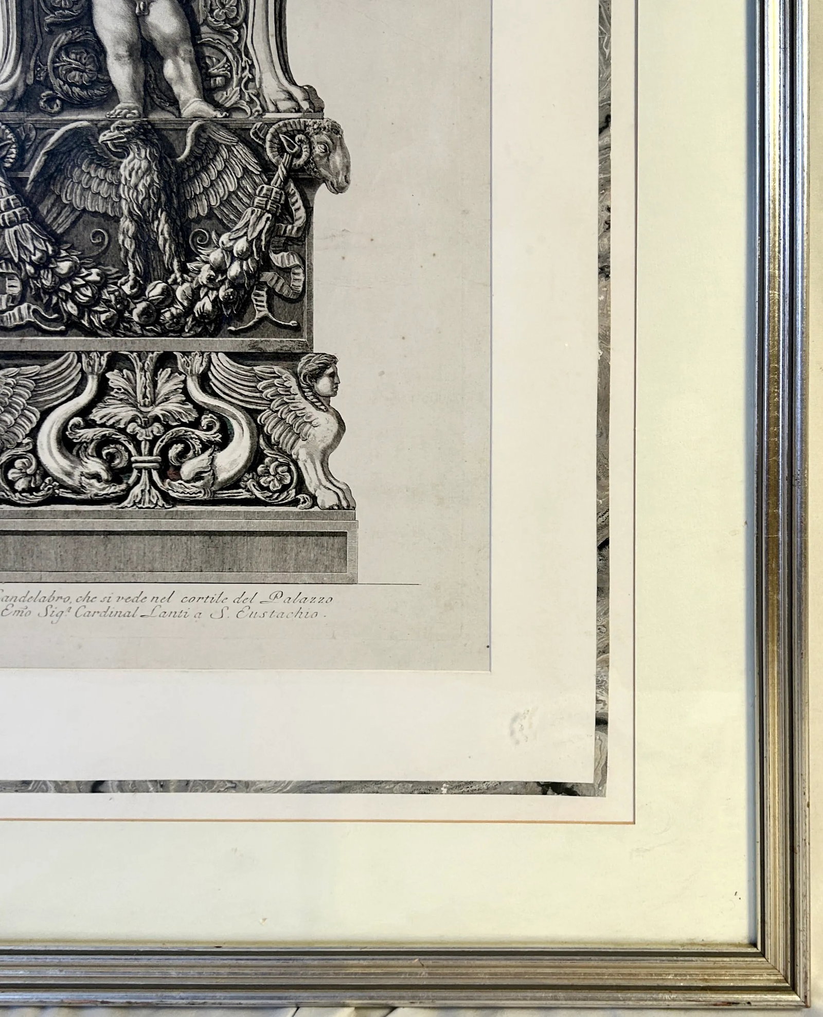 Framed Etching of Ornamental Candelabrum Base by Giovanni Piranesi - 5