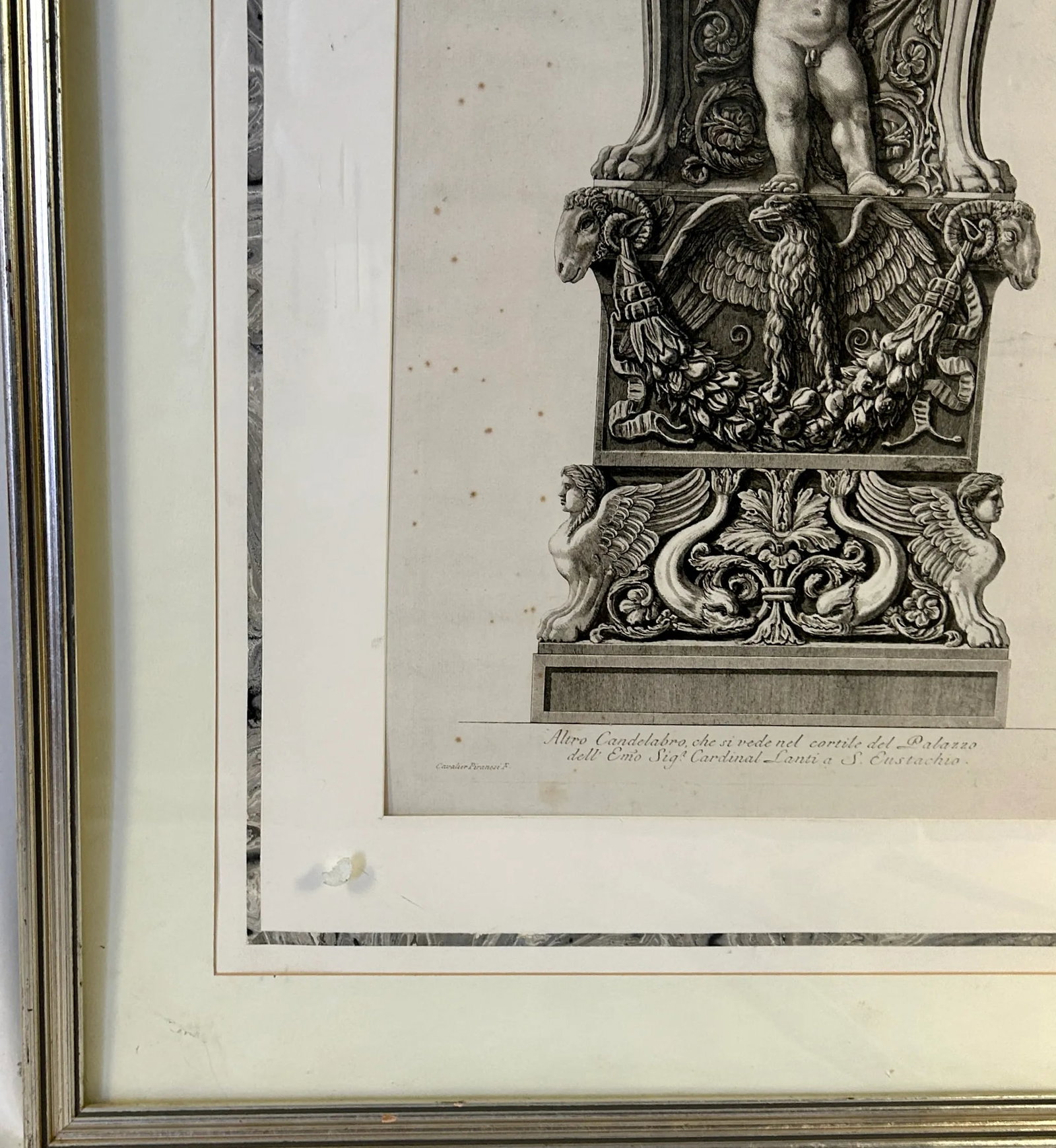Framed Etching of Ornamental Candelabrum Base by Giovanni Piranesi - 6