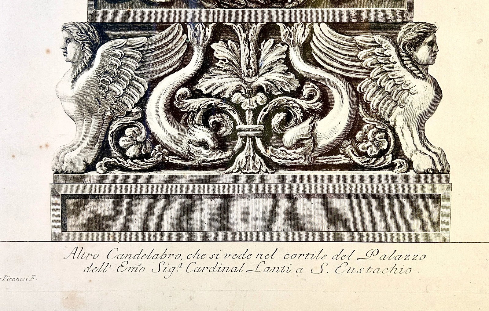 Framed Etching of Ornamental Candelabrum Base by Giovanni Piranesi - 8