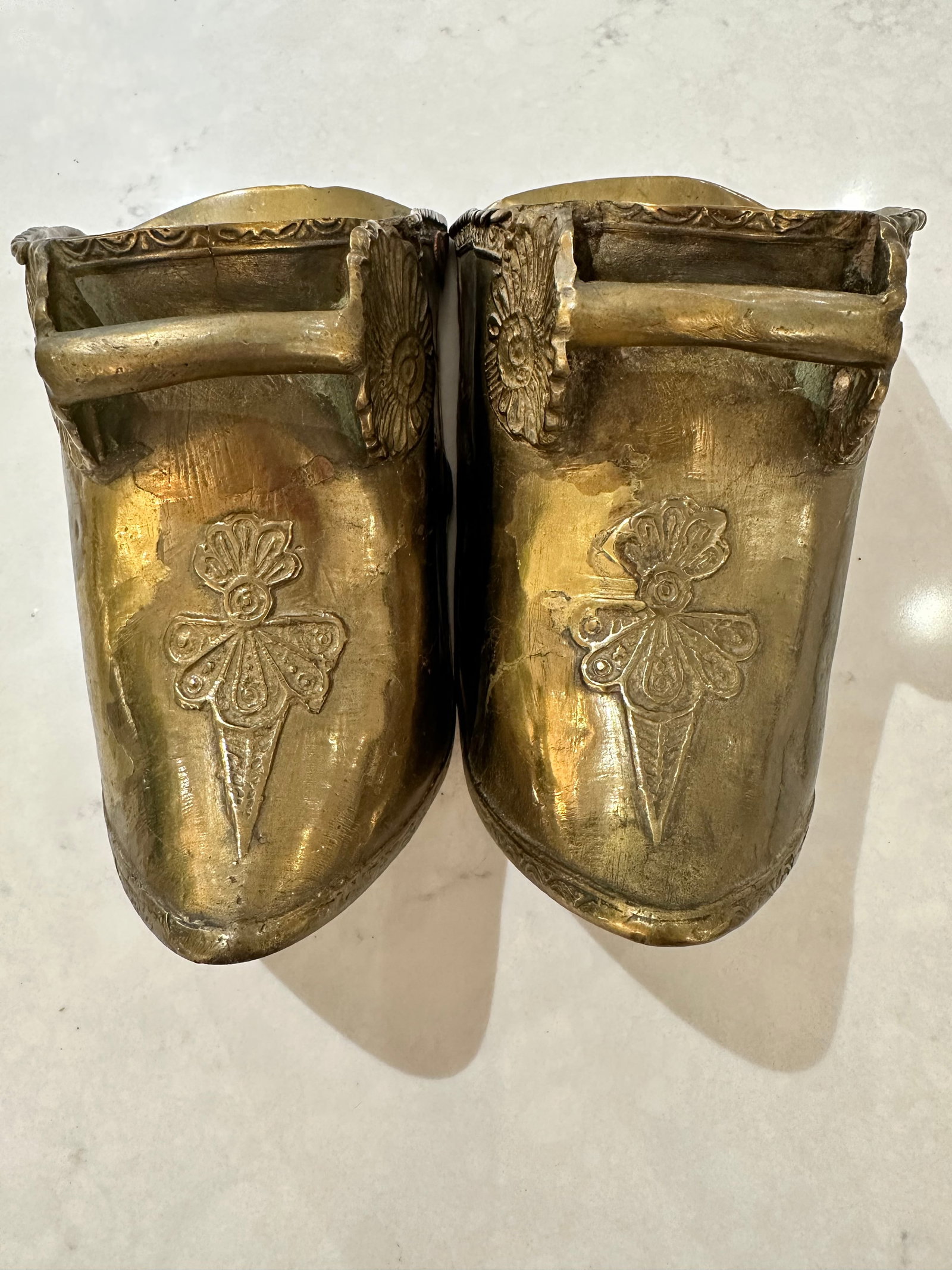 Pair of Antique Brass Conquistador Style Stirrup Slippers - 11