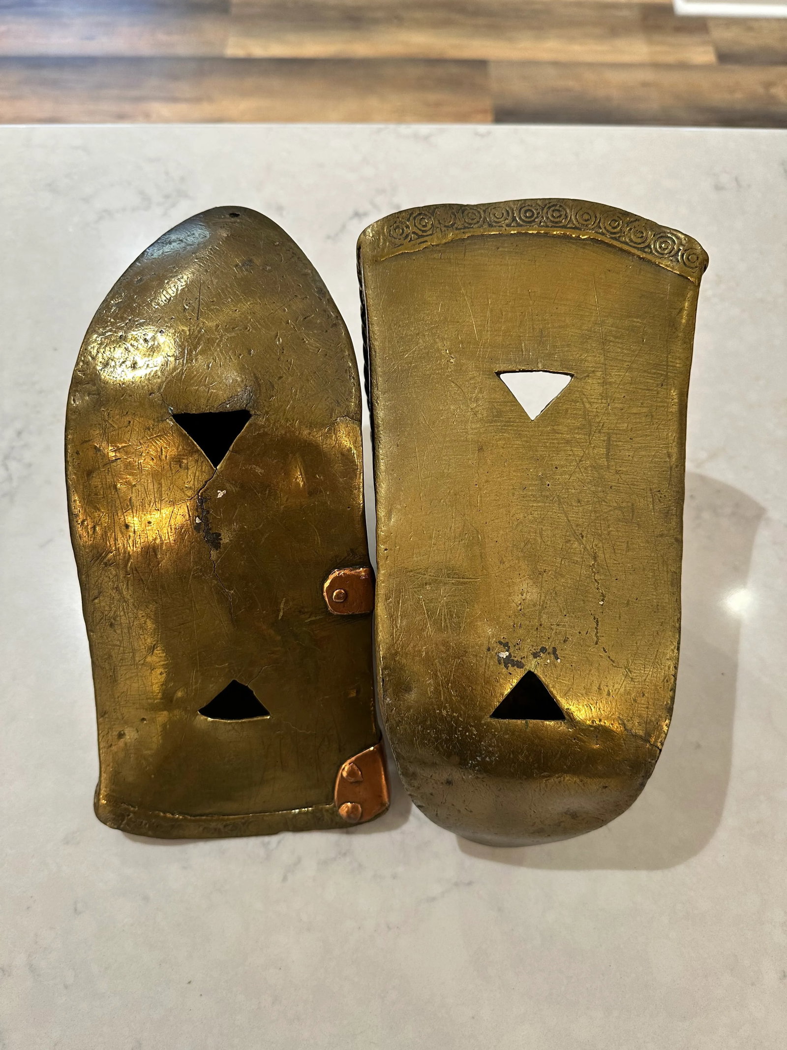 Pair of Antique Brass Conquistador Style Stirrup Slippers - 4