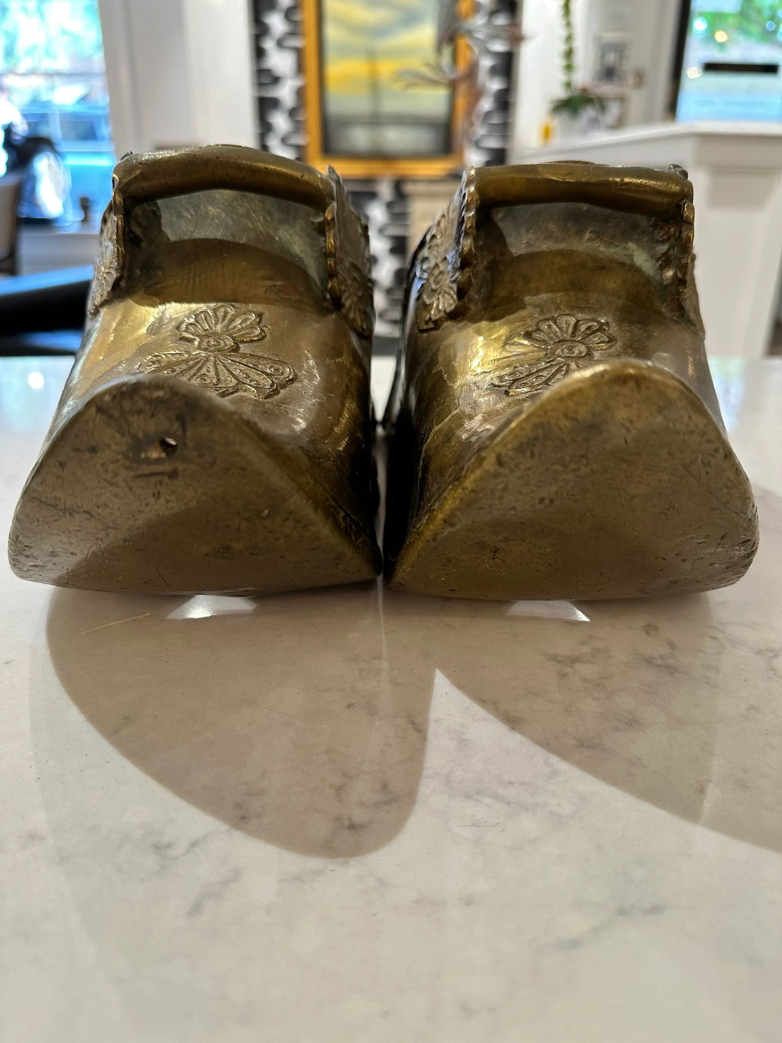 Pair of Antique Brass Conquistador Style Stirrup Slippers - 5