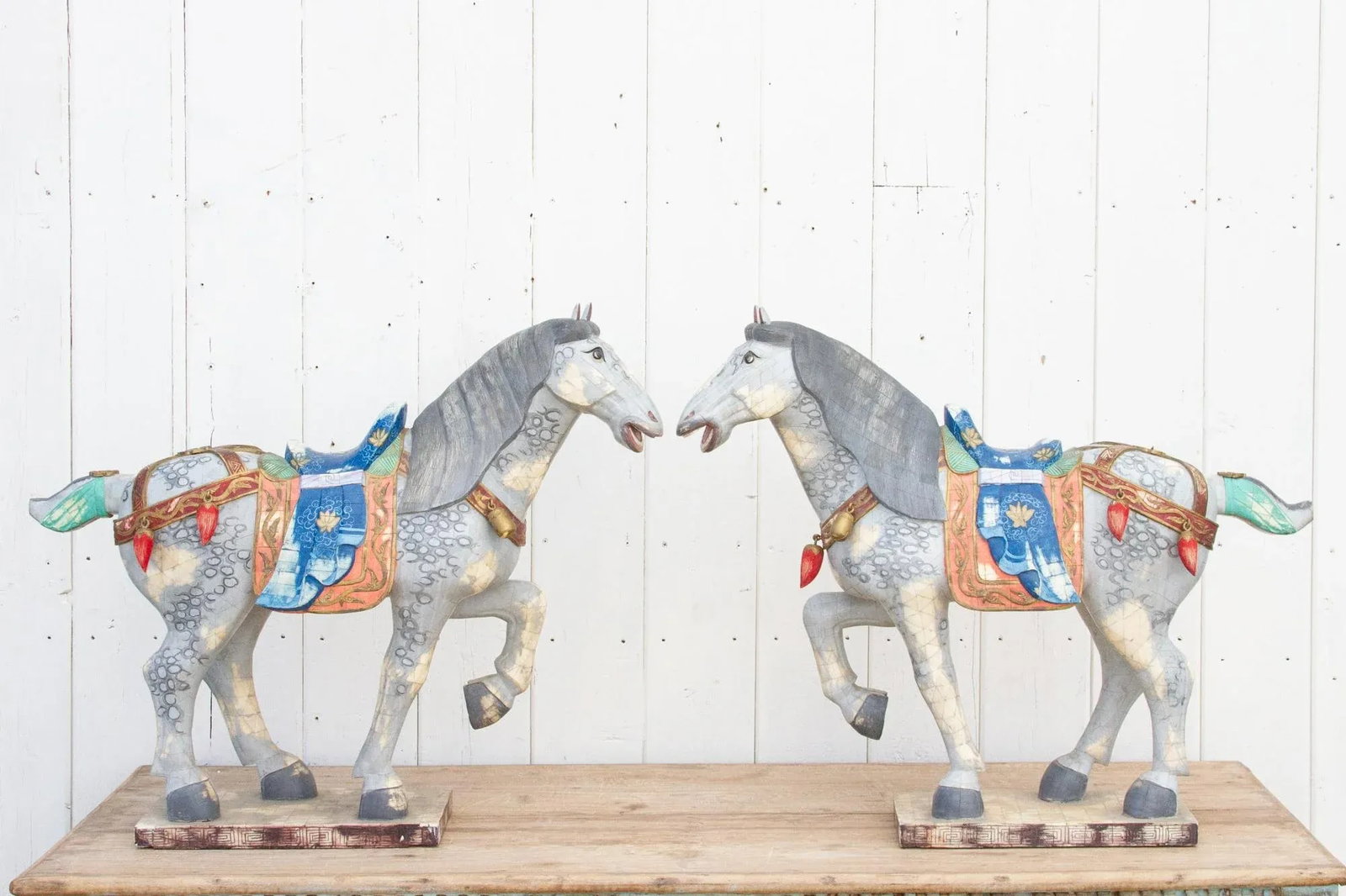 Pair of Mid-Century Inlay Veneer Horses - 4