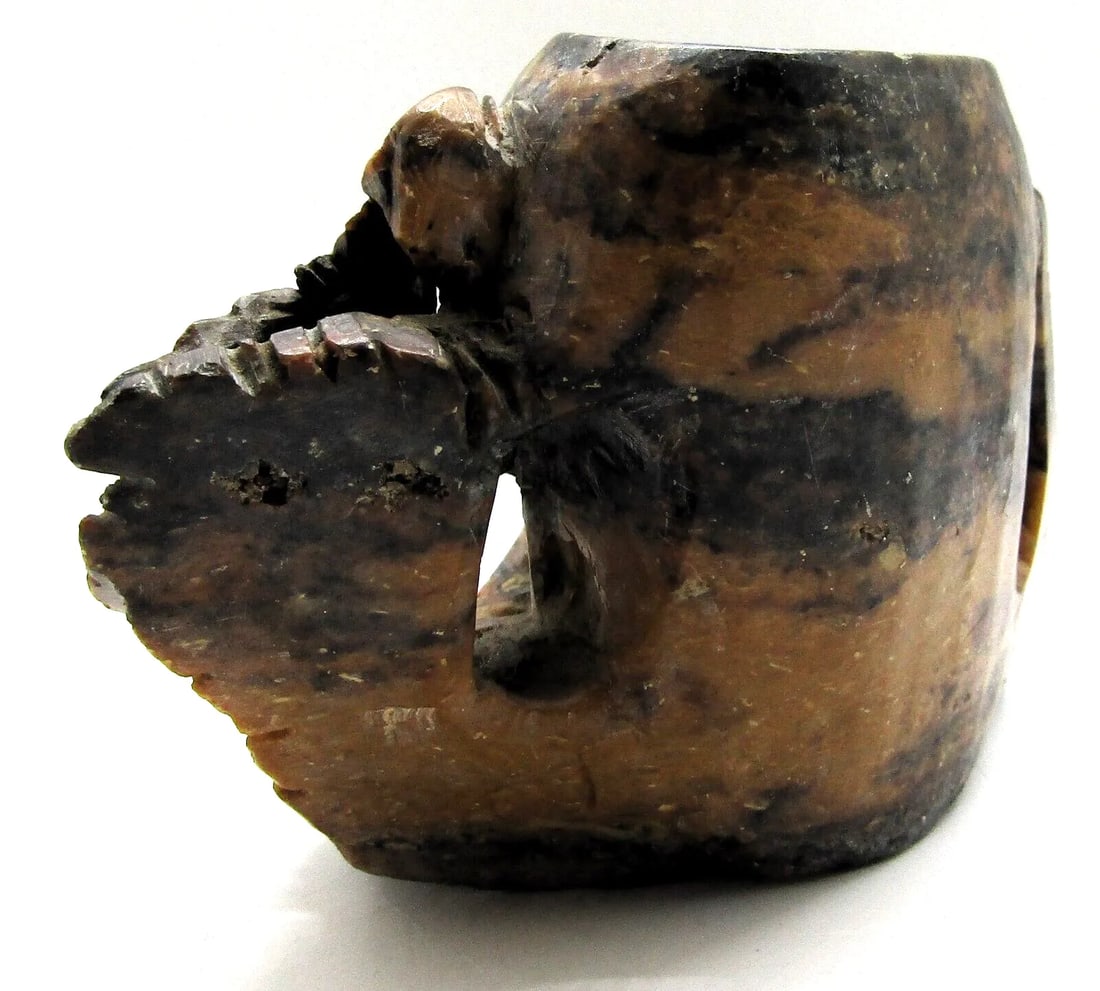 Antique Chinese Carved Soapstone Spill Vase - 7