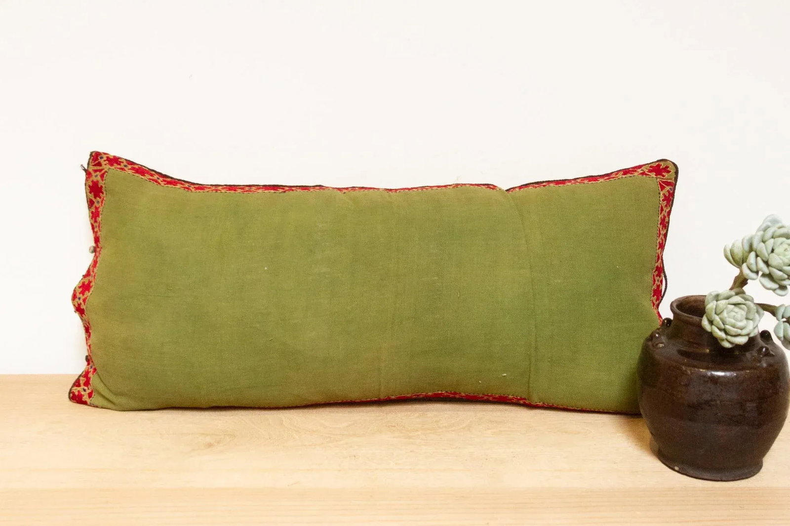 Antique Kesari Sindh Silk Pillow - 5