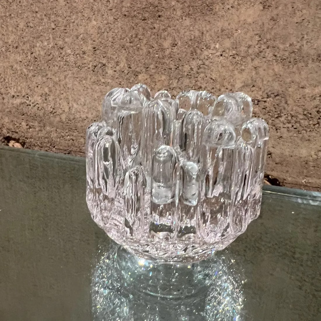 1970s Sweden Kosta Boda Ice Glass Votive Holder Goran Warff - 2
