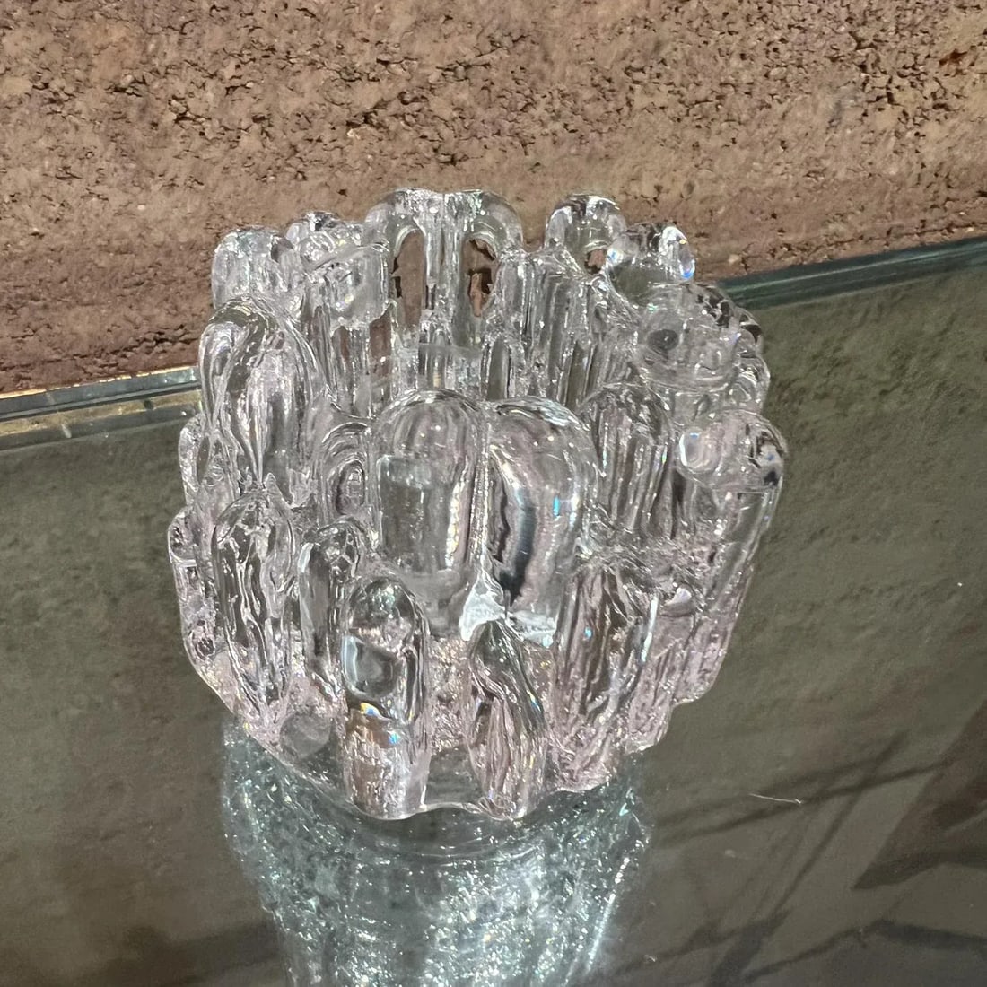 1970s Sweden Kosta Boda Ice Glass Votive Holder Goran Warff - 3