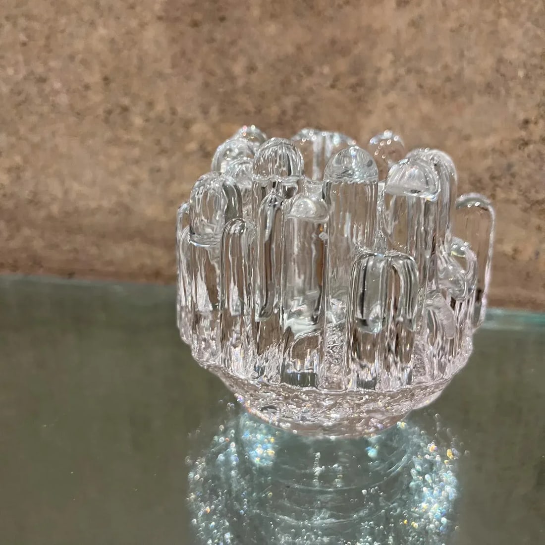 1970s Sweden Kosta Boda Ice Glass Votive Holder Goran Warff - 7