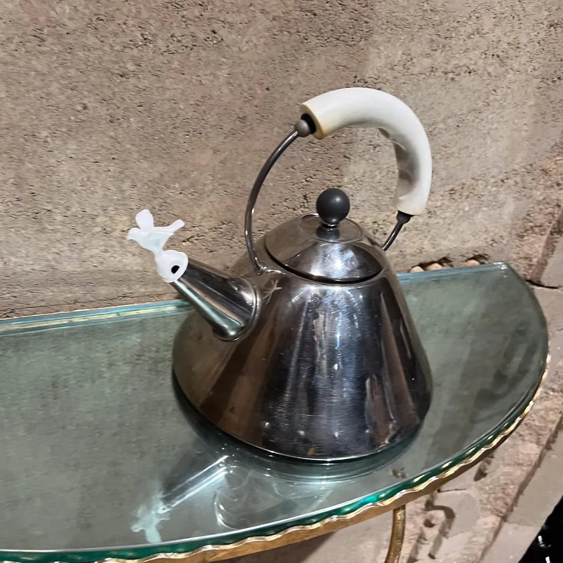 1980s Vintage Alessi Tea Kettle Stainless White Italy - 12