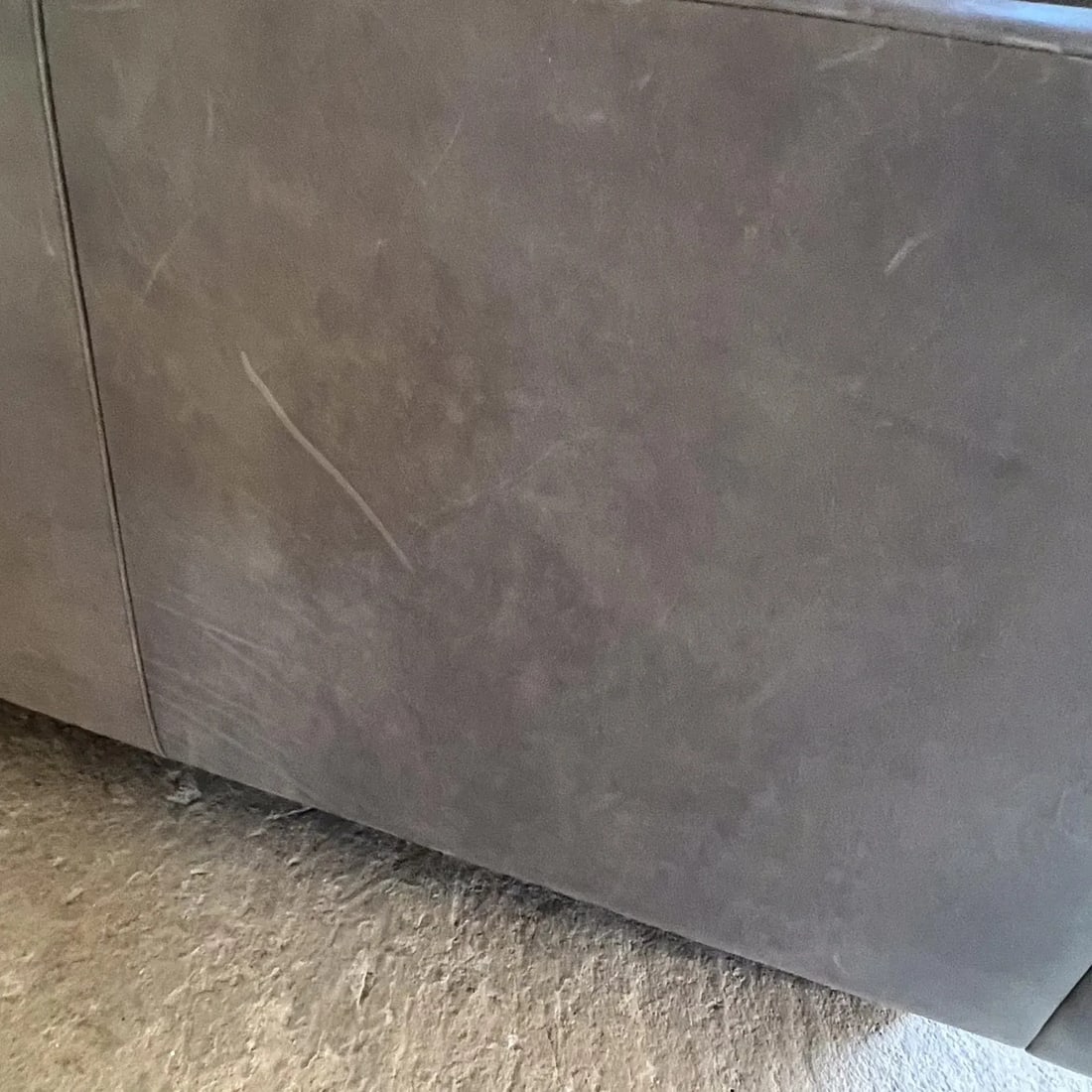 2000s Room & Board Gray Leather Sofa Pierson - 10