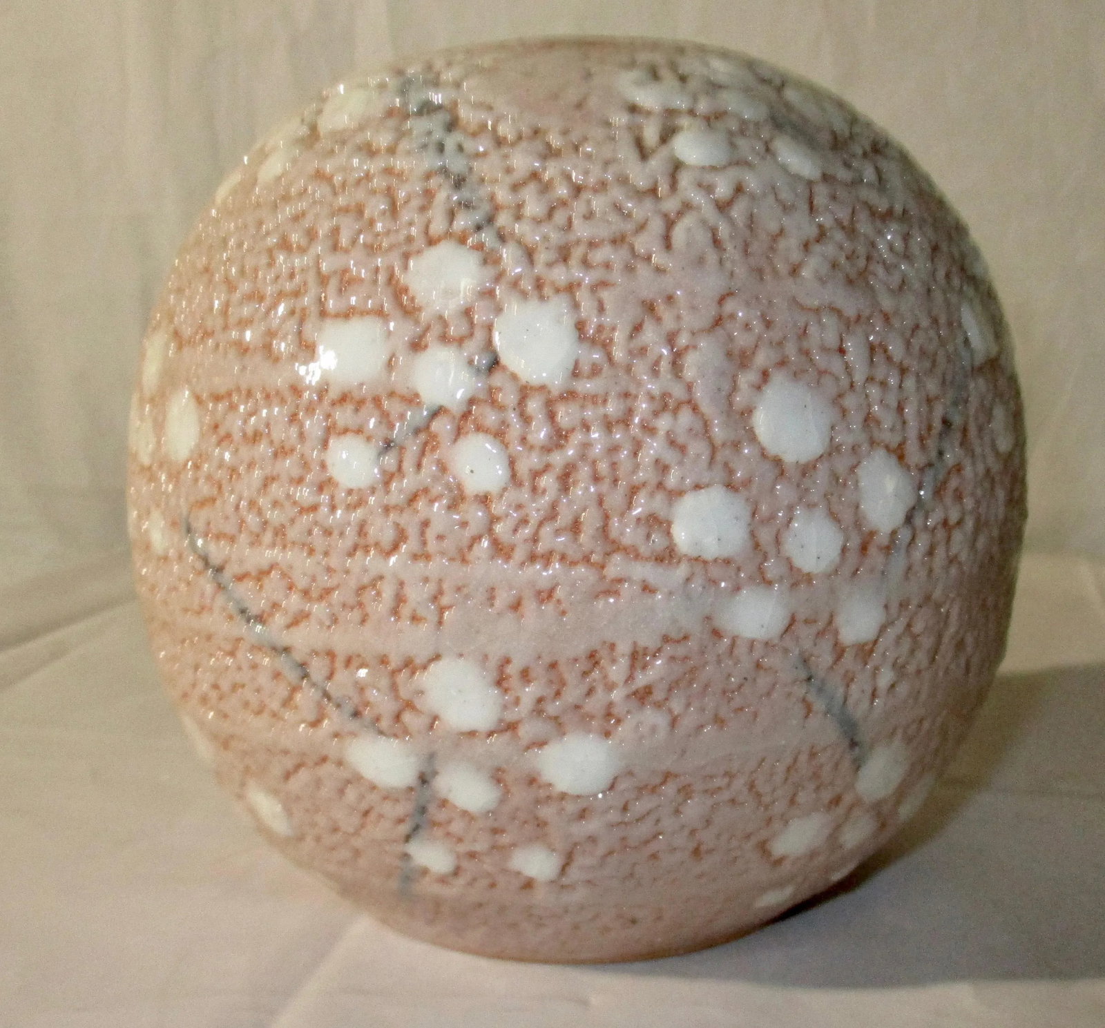 Japanese Modern Art Pottery Shino Glaze Vase - 3