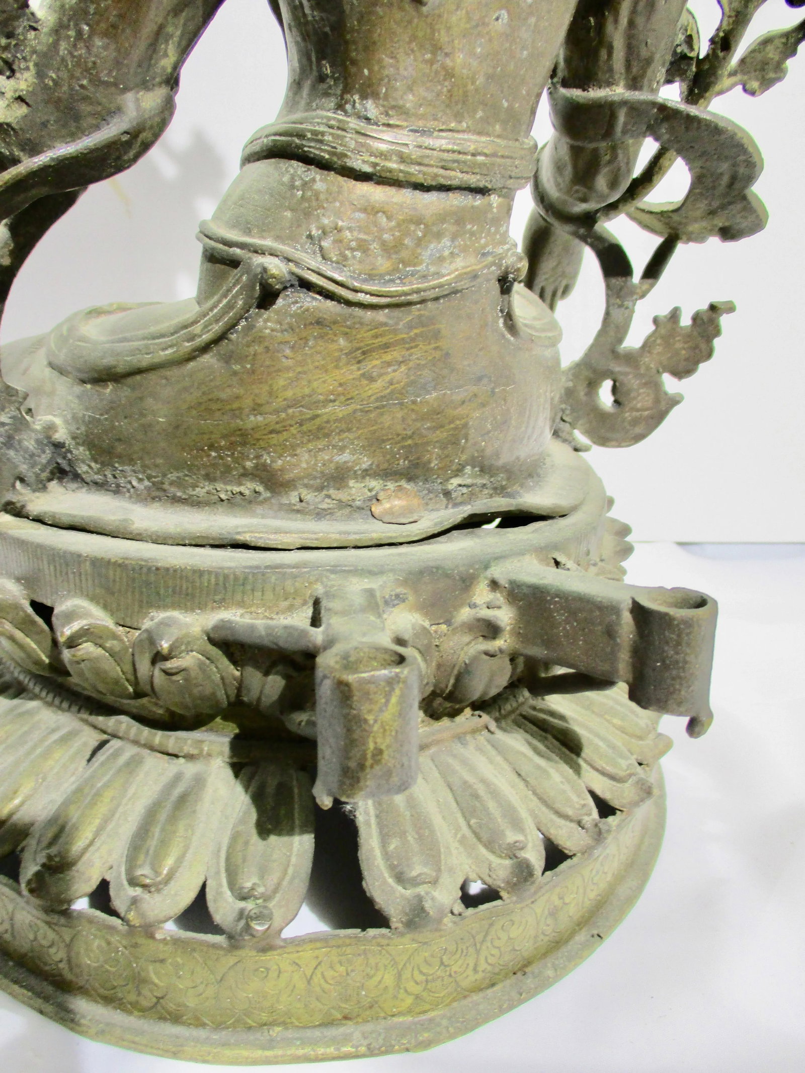Early 20th Century Antique Nepalese Green Tara Brass Sculpture - 7