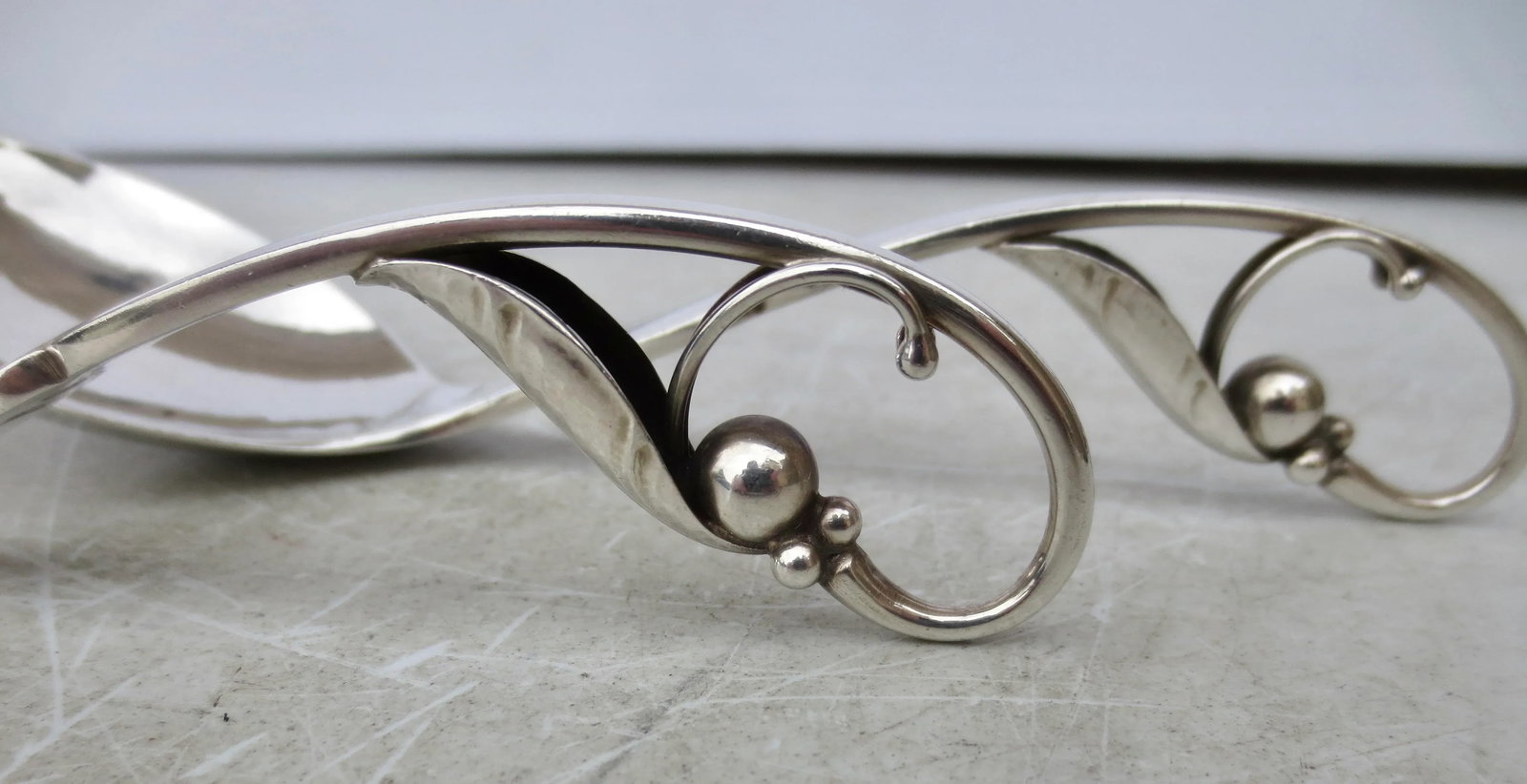 Georg Jensen Pea Pod Serving Set Sterling Silver - a Set of 2 - 2