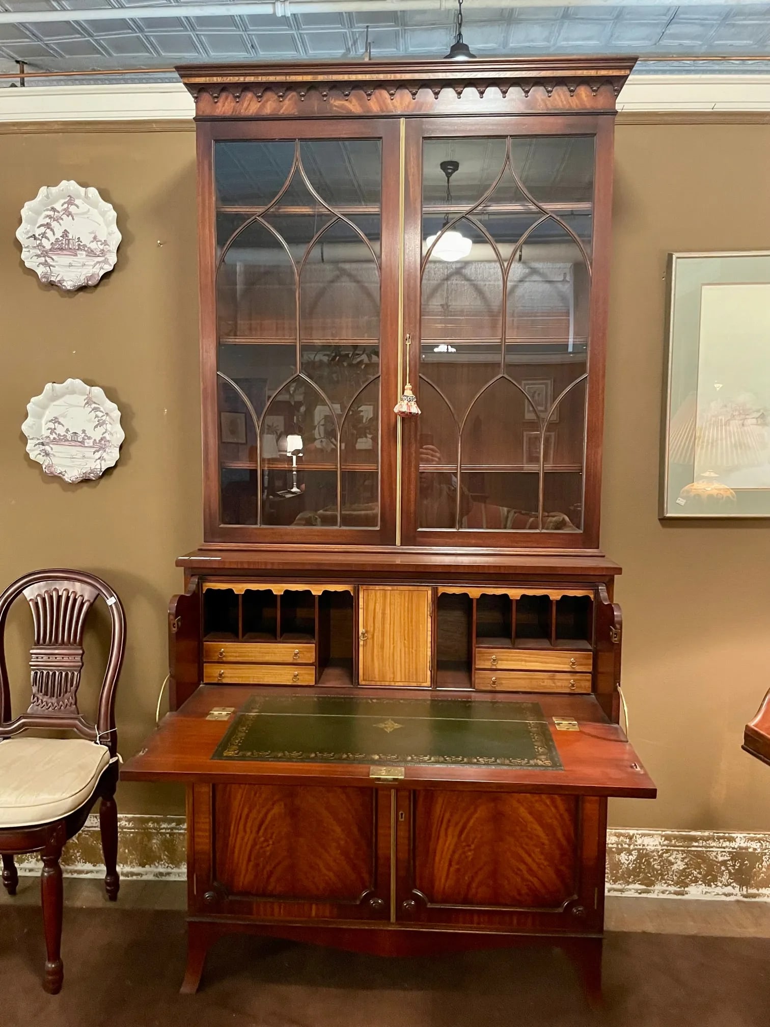 19th Century Style Secretary Bookcase - 2