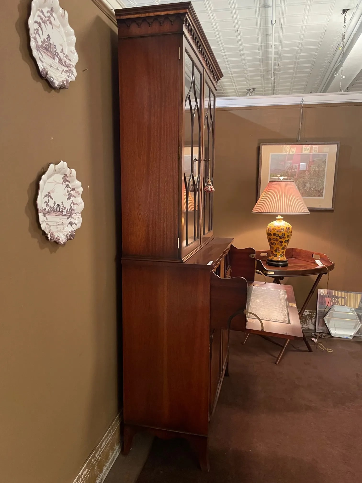 19th Century Style Secretary Bookcase - 9