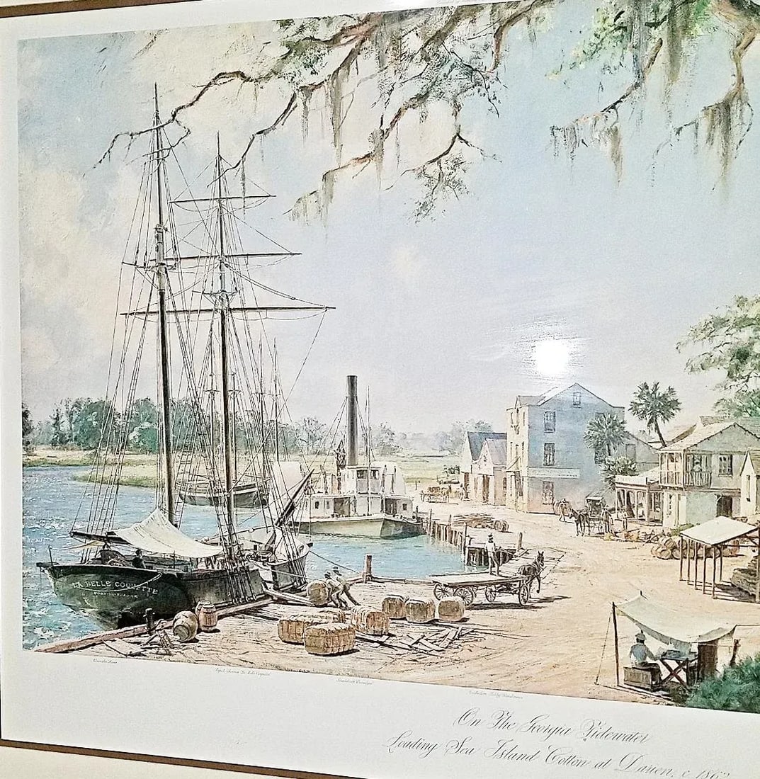 John Stobart Signed Numbered Limited Edition Print, "Georgia Waterfront", Framed - 2