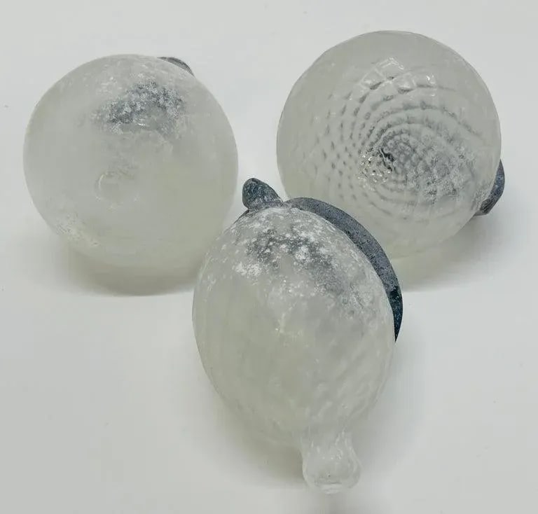 Late 20th Century Barovier & Toso Murano Glass Fruit Bowl & Fruit Sculpture, Signed Set of 6 - 3