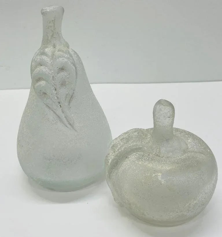 Late 20th Century Barovier & Toso Murano Glass Fruit Bowl & Fruit Sculpture, Signed Set of 6 - 5