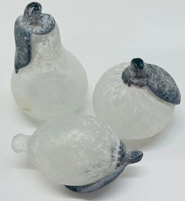 Late 20th Century Barovier & Toso Murano Glass Fruit Bowl & Fruit Sculpture, Signed Set of 6 - 8