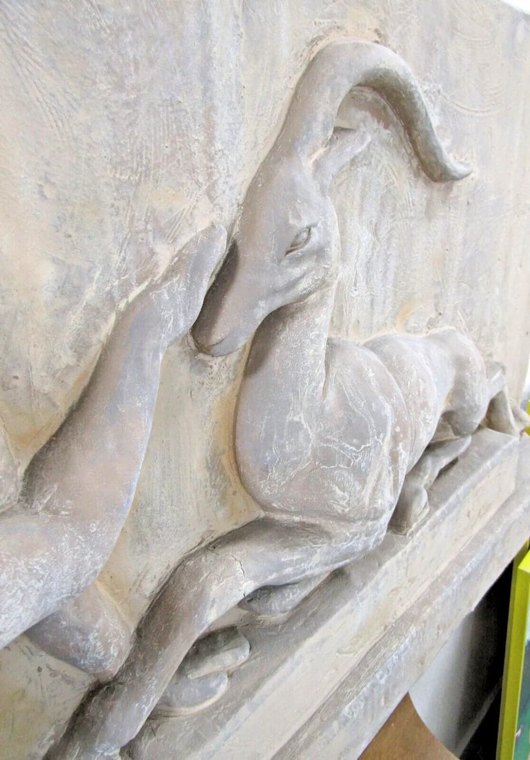 1990s The Casey Collection Large Sculpted Wall Art Woman With Gazelle - 5