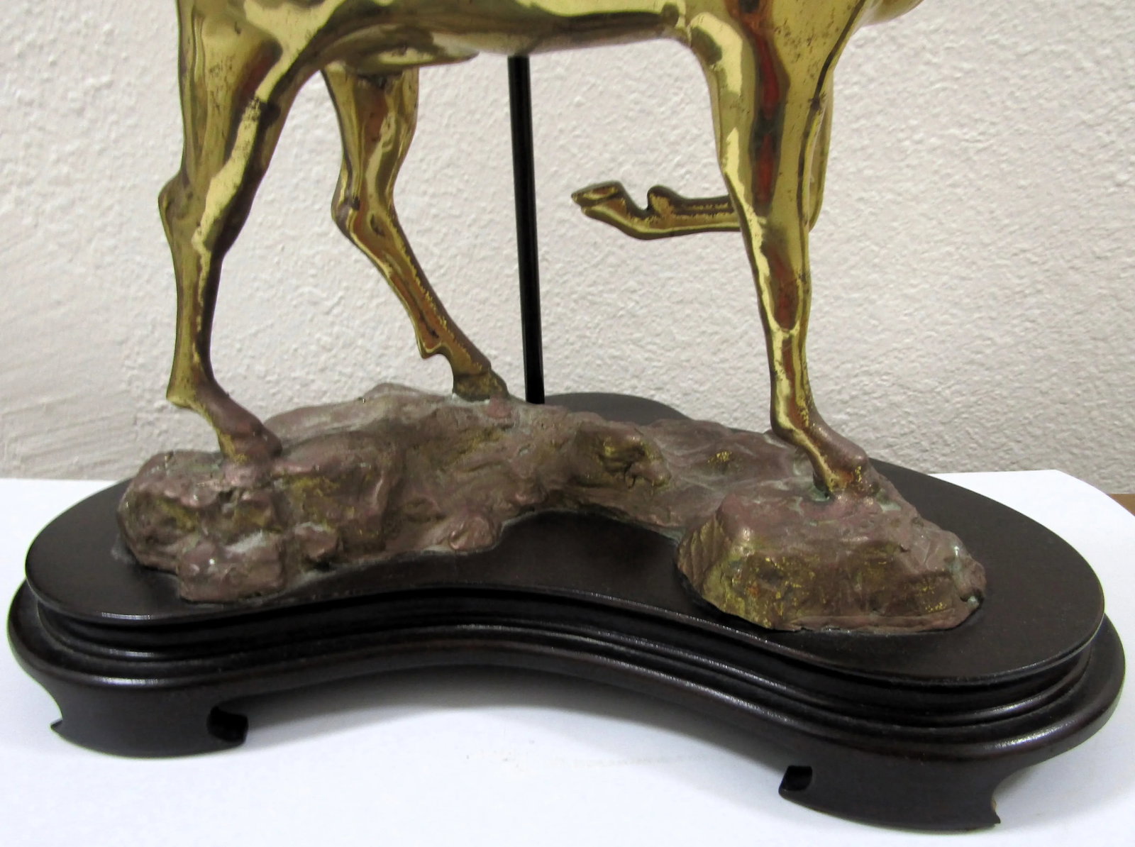 Vintage LaBarge Mirror Company Solid Brass Stag Deer Sculptural Table Lamp - 10