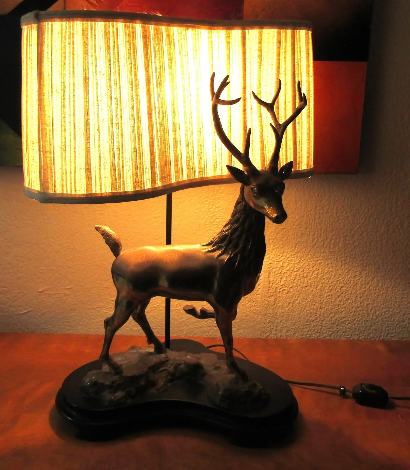 Vintage LaBarge Mirror Company Solid Brass Stag Deer Sculptural Table Lamp - 2