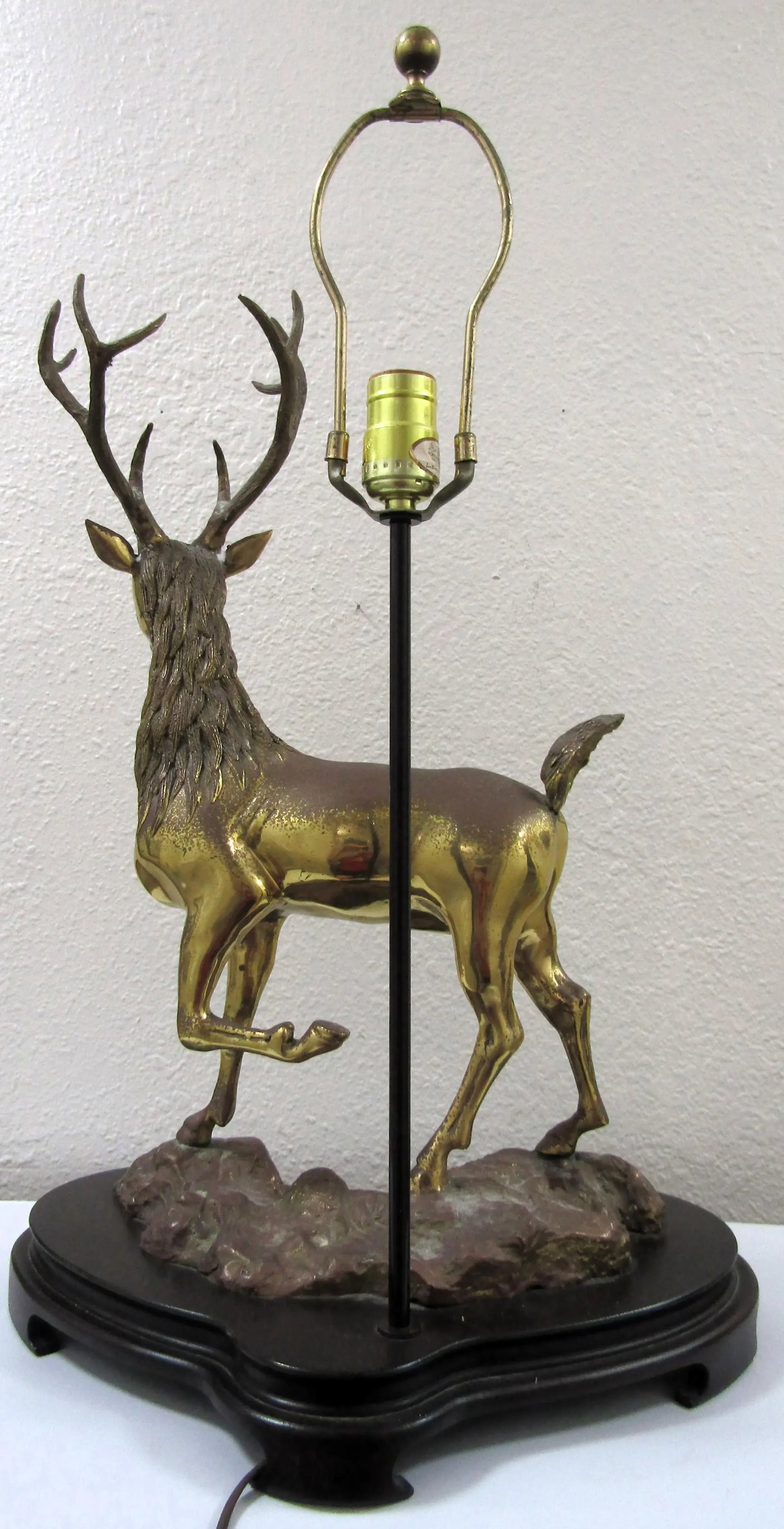 Vintage LaBarge Mirror Company Solid Brass Stag Deer Sculptural Table Lamp - 8
