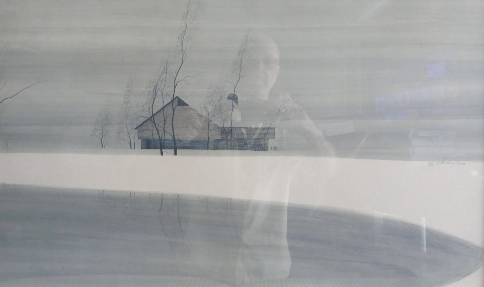 1978 Patricia Buckley Moss Greg Copeland Geese on Frozen Pond Signed Lithograph, Framed - 5
