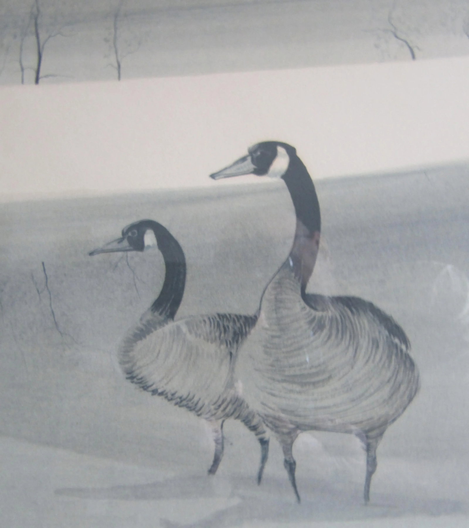 1978 Patricia Buckley Moss Greg Copeland Geese on Frozen Pond Signed Lithograph, Framed - 6