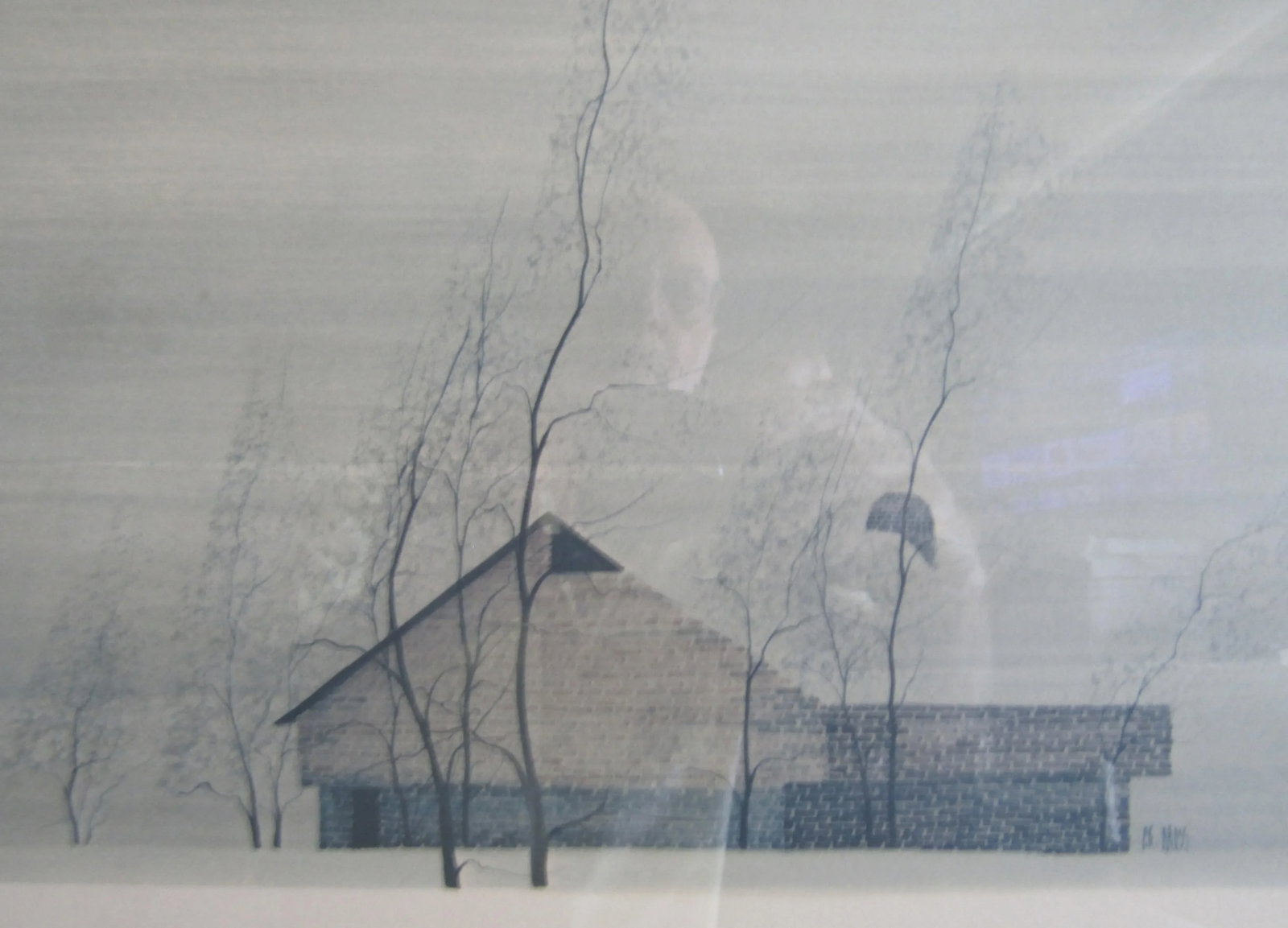 1978 Patricia Buckley Moss Greg Copeland Geese on Frozen Pond Signed Lithograph, Framed - 8