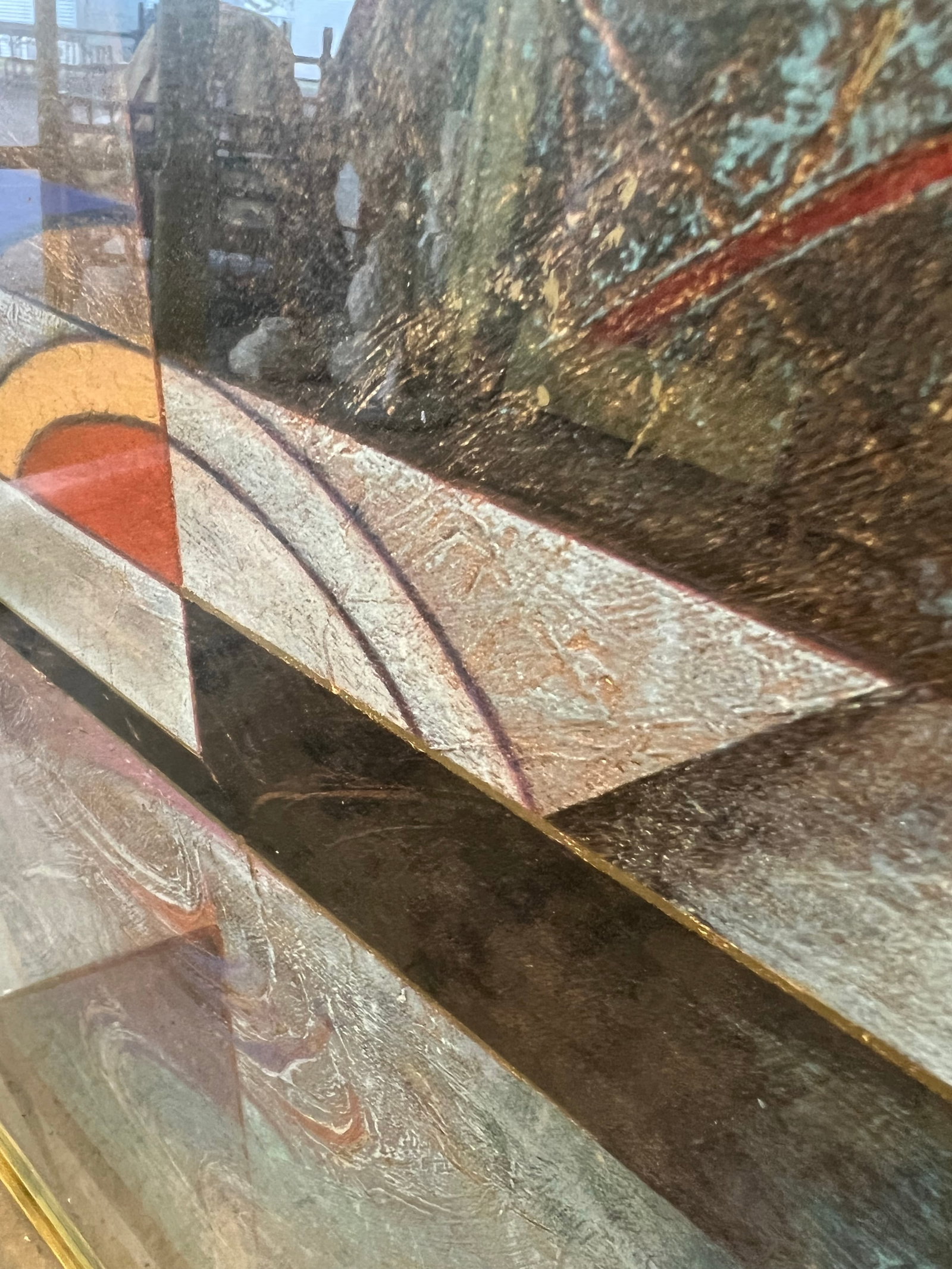 1980s Large Framed Abstract Art Signed by Richard Hall - 4