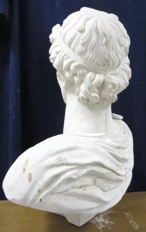 1960s Large Vintage Patinated Cast Concrete Bust of Julius Caesar - 5