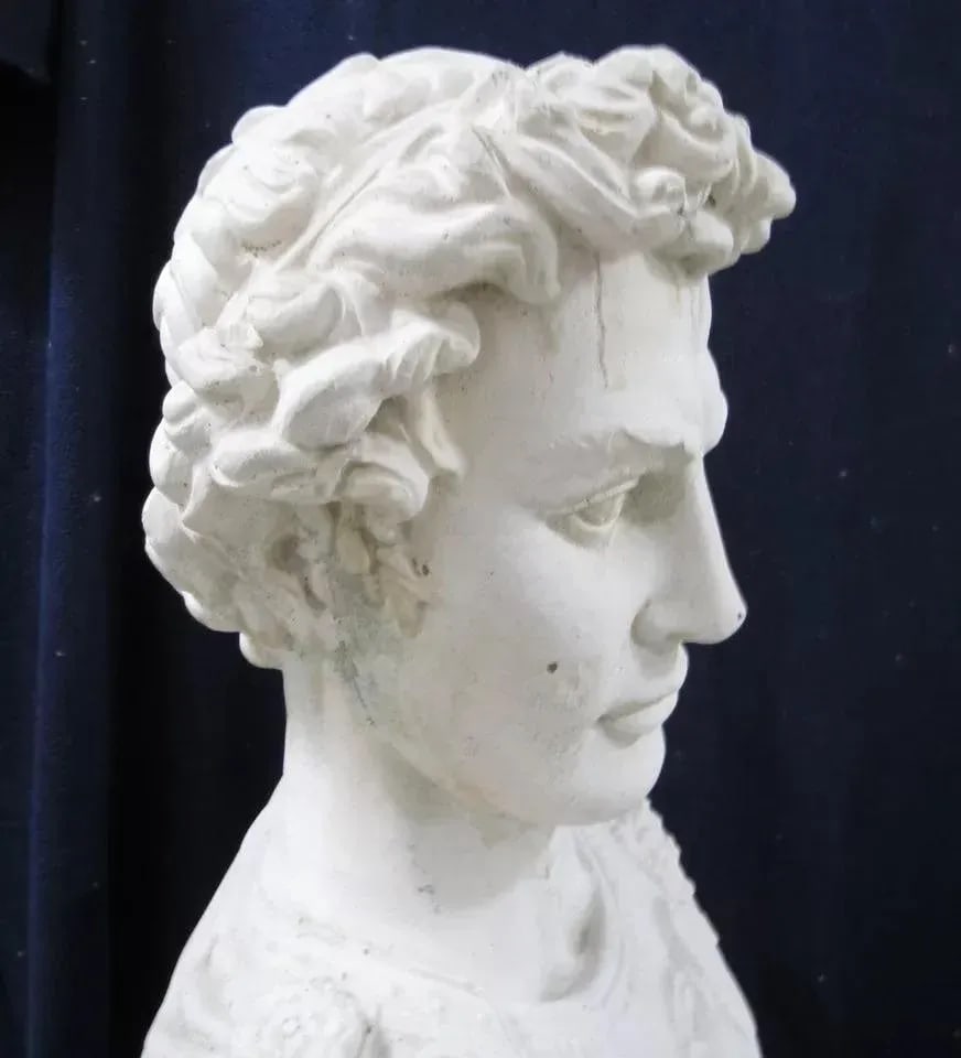 1960s Large Vintage Patinated Cast Concrete Bust of Julius Caesar - 7